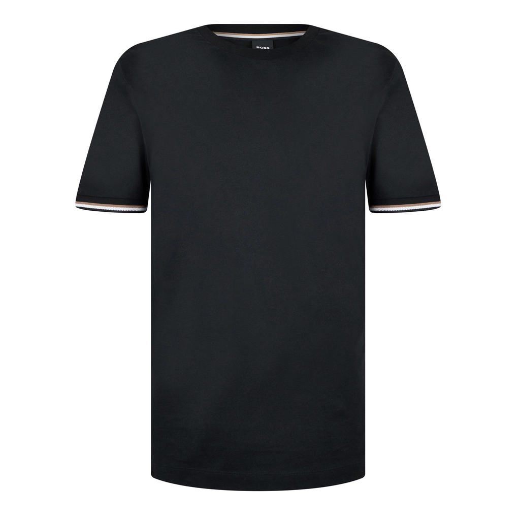 Hugo Boss Striped Cuff T Shirt - Black 001